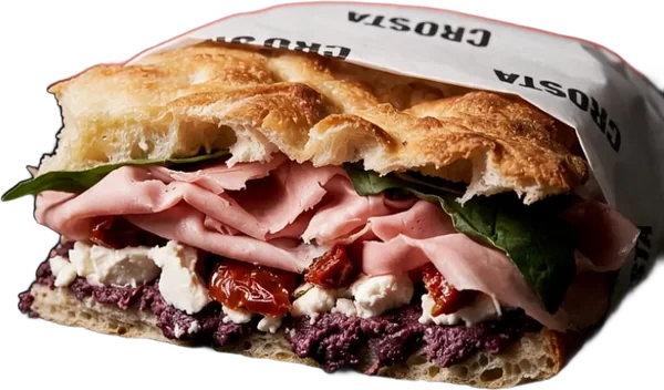 Mediterranea schiacciata wrapped in Crosta paper