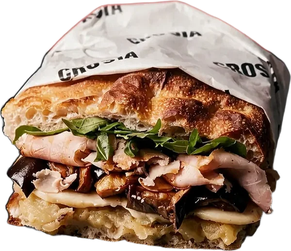 Porchetta schiacciata wrapped in Crosta paper