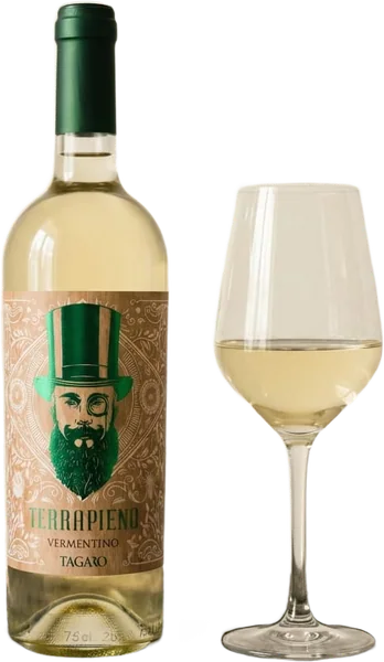 VERMENTINO wine, bottle and glass